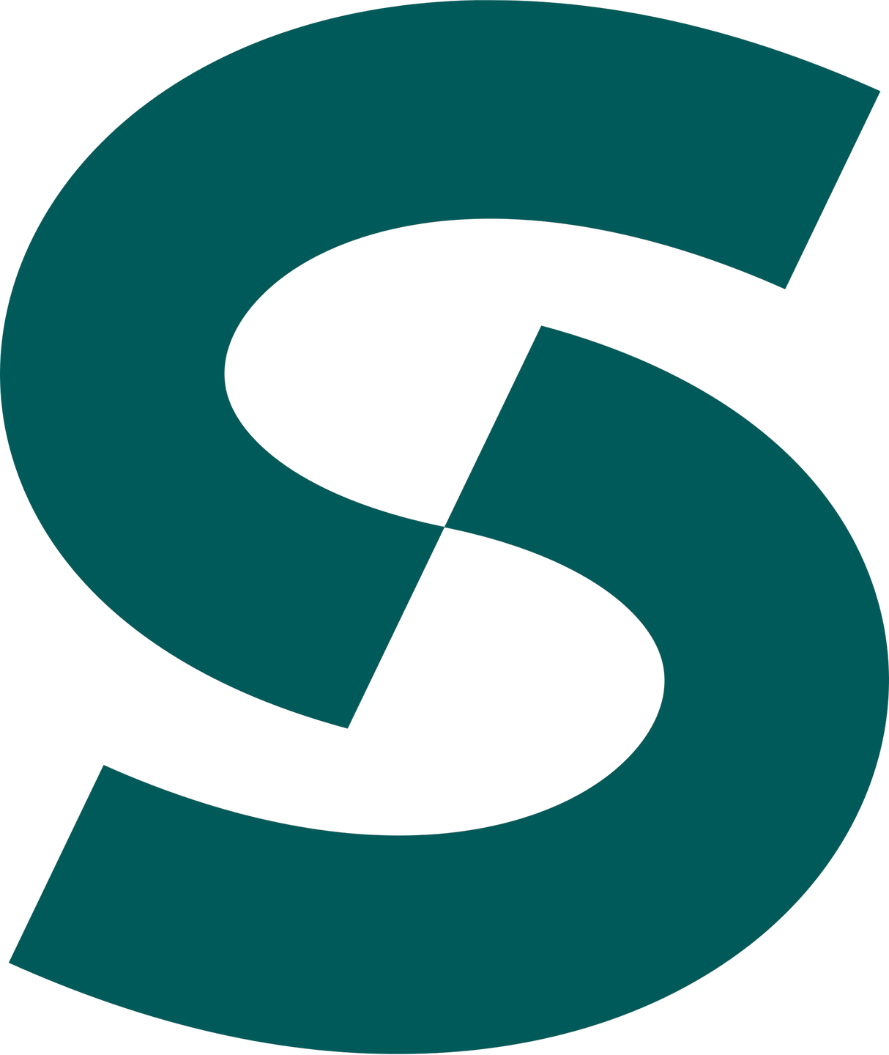 S monogram - Teal on white