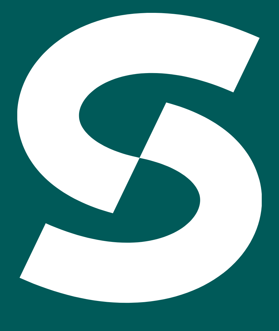 S monogram - White on teal